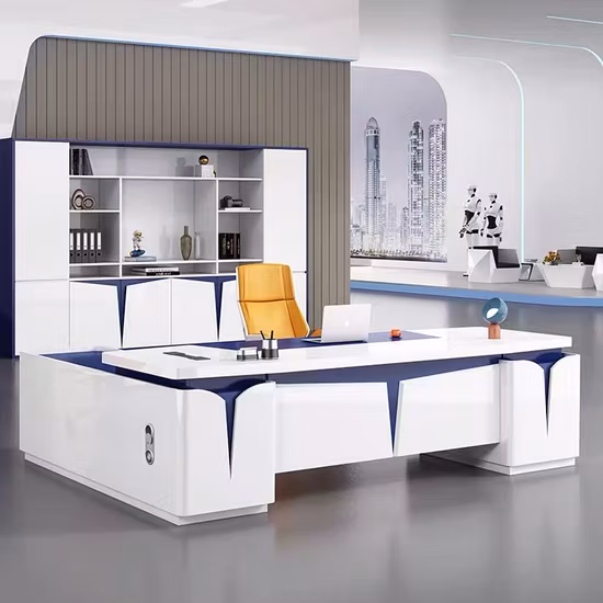 Luxury New Design White Office Desk CEO Wooden Office Furniture Executive Desk