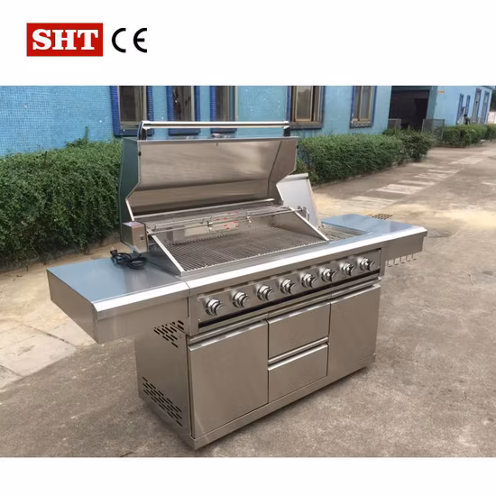 New Design Easily Assembled Gas BBQ Grill Cabinet with Wine Cooler